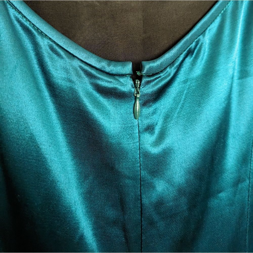 VTG Gunne Sax Jessica‎ McClintock Embroidered Sequin Maxi Dress Green 7 8 - Picture 4 of 7